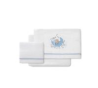 Danielstore Sabanas de Invierno CORALINA Extrasuave Cuna 60X120 - (Bajera+encimera+Funda Almohada) (New Sleeping BCO Azul)