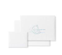Danielstore Sábanas Minicuna Bebé 50x80 cm 100% Algodón - Sábana Bajera Ajustable para Minicuna, Moisés, Capazo y Carrito - Suave, Transpirable y Antiarrugas para Recién Nacido (Sweet Moon BCO Azul)