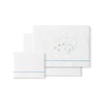 Danielstore Sábanas Minicuna Bebé 50x80 cm 100% Algodón - Sábana Bajera Ajustable para Minicuna, Moisés, Capazo y Carrito - Suave, Transpirable y Antiarrugas para Recién Nacido (Oso Mariposa BCO Azul)