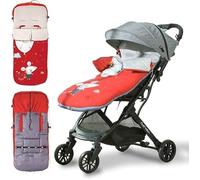 Danielstore Saco Silla Paseo Universal Bebe Invierno Suave, Cálido, Afelpado | Saco Carro Bebe Invierno Desmontable, Doble Apertura, Lavado Fácil, Materiales Antialérgicos(Ratita Rojo)