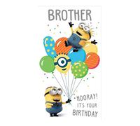 Danilo Cards Hermano Minions Tarjeta, Happy Tarjeta de Cumpleaños Hermano Minions, Despicable Me Hermano Tarjeta de Cumpleaños, Hermano Tarjeta de Cumpleaños,Multi,9 x 5