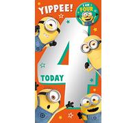 Danilo Cards Tarjeta de 4 años con diseño de Minions para 4 años, diseño de Minions con texto en inglés Mi villancico