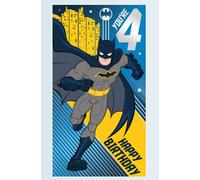 Danilo D Batman Tarjeta de 4º cumpleaños - You're 4 Happy Birthday,Multi,9 x 5"