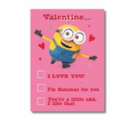 Danilo Promotions Limited Despicable Me - Tarjeta de San Valentín, tarjeta de encuesta del día de San Valentín, tarjeta abierta del día de San Valentín