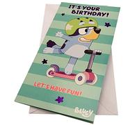 Danilo Promotions Limited - Tarjeta de cumpleaños Bluey oficial, tarjeta de felicitación de feliz cumpleaños, multicolor, 9 x 5 pulgadas