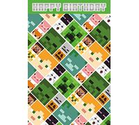 Danilo Promotions Limited - Tarjeta de cumpleaños de Minecraft, tarjeta de feliz cumpleaños, tarjeta de feliz cumpleaños de Minecraft, multi, 210 x 290 mm