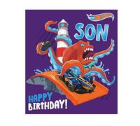 Danilo Promotions LTD Hot Wheels - Tarjeta de cumpleaños para hijo Happy Birthday