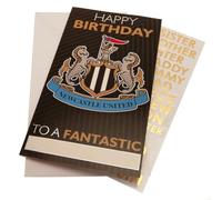 Danilo Promotions Ltd Newcastle Football Club - Tarjeta de cumpleaños con pegatinas para personalizar con tu leyenda, mamá, papá, nieto, novio, tarjeta de cumpleaños abierta, color negro