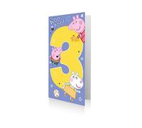 Danilo Promotions LTD Peppa Pig - Tarjeta de cumpleaños de 3 años, 9 x 5 pulgadas