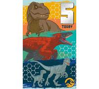 Danilo Promotions LTD Tarjeta de 5º cumpleaños, tarjeta de cumpleaños para 5º cumpleaños, tarjeta del mundo jurásico para 5º cumpleaños, tarjeta de cumpleaños para 5º cumpleaños Jurassic World