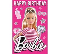 Danilo Promotions LTD Tarjeta de cumpleaños Barbie con efecto 3D, tarjeta lenticular fantástica para todas las ocasiones