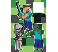 Danilo Promotions Ltd Tarjeta de cumpleaños de Minecraft con hoja de calcomanías