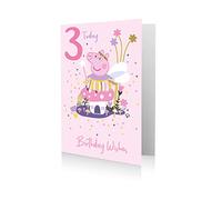 Danilo Promotions Ltd Tarjeta de cumpleaños oficial de Peppa Pig para 3 años, cumpleaños deseos, varios colores PG058