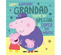Danilo Promotions LTD Tarjeta de cumpleaños para abuelo, tarjeta de cumpleaños para abuelo, tarjeta de cumpleaños para abuelo, tarjeta de cumpleaños para él, Peppa Pig