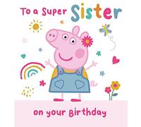 Danilo Promotions LTD Tarjeta de cumpleaños para hermana, tarjeta de cumpleaños para hermana, tarjeta de cumpleaños de Peppa Pig para hermana, tarjeta de cumpleaños para ella, Peppa Pig