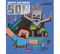 Danilo Promotions LTD Tarjeta de cumpleaños para hijo, tarjeta de cumpleaños para hijo, tarjeta de cumpleaños de Minecraft para hijo, tarjeta de cumpleaños para él, Minecraft