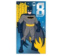 Danilo Promotions LTD Warner Bros WB060 - Tarjeta de cumpleaños de Batman para 8 años, tarjeta de cumpleaños para niños, tarjeta de cumpleaños reciclable
