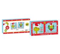 Danilo Promotions - Tarjetas navideñas de Dr. Seuss The Grinch, paquete de 12, 2 diseños festivos con sobres