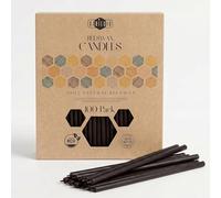 Danilovo 100 Velas Finas de Cera de Abeja - Velas Ortodoxas para Iglesia con Mecha de Algodón, Velas Ritual para Meditación, Oración y Altar del Hogar, Aroma Natural a Miel (16,5 cm, Negro)