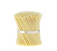 Danilovo 150 velas blancas de cera de abeja - Velas ortopédicas para oración, rituales, decoración de mesa de boda - no tóxicas, sin hollín - antigoteo, N60, altura: 19,5 cm, diámetro: 7 mm