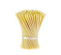 Danilovo 25 velas blancas de cera de abeja - Velas ortopédicas para oración, rituales, decoración de mesa de boda - no tóxicas, sin hollín - antigoteo, N40, altura: 25,5 cm, diámetro: 7,4 mm