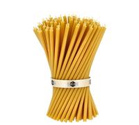 Danilovo 50 Velas de Cera Pura de Abejas - Velas Altas y Finas - Velas Decorativas para Oracion en la Iglesia, Decoración o Velas de Cumpleaños - 20,5 x 0,66 cm