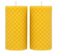 Danilovo Candele Cera d’Api Naturale al 100% - Decorazioni Casa Eleganti e di Alta Qualità - Candele Naturali Decorative e Sostenibili (2 pz, 5 x 10 cm, 20 Ore)