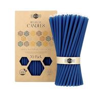 Danilovo Velas de cera de abeja 50 piezas (Azul) - Velas ortodoxas oración, rituales, decoración mesa - Sin hollín, sin goteo, mecha algodón (Altura 16 cm)
