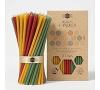 Danilovo Velas de cera de abeja 50 piezas (Multicolor) - Velas ortodoxas oración, rituales, decoración mesa - Sin hollín, sin goteo, mecha algodón (Altura 16,5 cm)