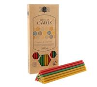Danilovo Velas de cera de abeja 50 piezas (Multicolor) - Velas ortodoxas oración, rituales, decoración mesa - Sin hollín, sin goteo, mecha algodón (Altura 18,5 cm)