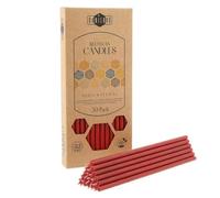 Danilovo Velas de cera de abeja 50 piezas (Rojo) - Velas ortodoxas oración, rituales, decoración mesa - Sin hollín, sin goteo, mecha algodón (Altura 18,5 cm)