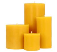 Danilovo Velas de Cera de Abeja Natural 100% Pura - Velas Decorativas Grandespara un Hogar Acogedor - Aroma a Cera de Abeja Natural que da Confort Diario (4 pz, 15-100 horas)