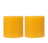 Danilovo Velas de Cera de Abeja Natural 100% Pura - Velas Decorativas Premium para un Hogar Acogedor - Aroma a Cera de Abeja Natural que da Confort Diario (2 pz, 7.5x7.5 cm, 50 horas)