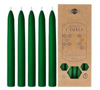 Danilovo Velas de Cera de Abeja Natural - Pack de Vela Cónica Verde 5 pz - Velas Sostenibles de Larga Duración Aroma a Miel