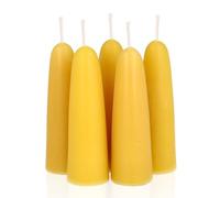 Danilovo Velas de Cera de Abeja Natural - Pack de Velas Cónicas, 5 Unidades - de Cera Natural Sostenible - de Larga Duración con Aroma a Miel - de Candelabro para un Hogar Acogedor