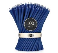 Danilovo Velas de Cera de Abeja pura, Velas Naturales para Oración de la Iglesia, Rituales, Meditación, Decoración de Tartas de Cumpleaños, 16 cm de largo, 100 Unidades (Azul)