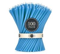 Danilovo Velas de Cera de Abeja pura, Velas Naturales para Oración de la Iglesia, Rituales, Meditación, Decoración de Tartas de Cumpleaños, 16 cm de largo, 100 Unidades (Turquesa)
