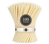 Danilovo Velas de Cera de Abeja pura, Velas Naturales para Oración de la Iglesia, Rituales, Meditación, Decoración de Tartas de Cumpleaños, 16 cm de largo, 100 Unidades (Blanco)