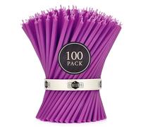 Danilovo Velas de Cera de Abeja pura, Velas Naturales para Oración de la Iglesia, Rituales, Meditación, Decoración de Tartas de Cumpleaños, 16 cm de largo, 100 Unidades (Violeta)
