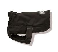 Danish Design Arnés Negro 2 en 1, Resistente a la Lluvia, Resistente al Viento, Lavable a máquina, Abrigo para Perro/Cachorro, 22 Pulgadas, 55 cm