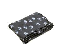 Danish Design Essentials - Manta Polar para Perro, Color carbón, 75 x 100 cm, patrón de Huellas de Patas, Suave y Lavable a máquina, Manta para Perros