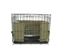 Danish Design Parachoques para Jaula de Perro, Forro Polar Sherpa, Relleno Reciclado Ecoflex, Color Oliva, XXL