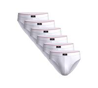DANISH ENDURANCE 6 Pack Calzoncillos Slip de Algodón Hombre, Cintura Cómoda, Sin Etiquetas, 6 x Blanco, Medium