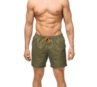 DANISH ENDURANCE Bañador Hombre de Secado Rápido, Traje de Baño, Playa, Piscina, Surf y Deporte, Verde Oliva, M