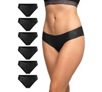 DANISH ENDURANCE Braguitas Invisibles Mujer, 6 Pack Negro S