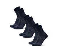 DANISH ENDURANCE Calcetines Antiampollas Senderismo de Lana Merino Ligeros, 3 Pack, Azul Oscuro, 43-47