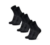 DANISH ENDURANCE Calcetines Antiampollas Senderismo de Lana Merino Ligeros, 3 Pack, Negro, 43-47