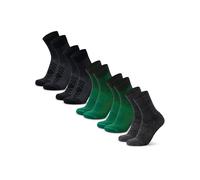 DANISH ENDURANCE Calcetines Antiampollas Senderismo de Lana Merino Ligeros, 5 Pack, MC (2xVerde,2xNegro,1xGris Oscuro), 35-38
