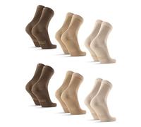 DANISH ENDURANCE Calcetines Casuales de Bambú Unisex, 6 Pack, MC (2xArena, 2xBeige, 2xMarrón), 39-42