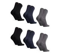 DANISH ENDURANCE Calcetines Casuales de Bambú Unisex, 6 Pack, Multicolor (2 x Negro, 2x Azul Marino, 2x Gris), 43-47